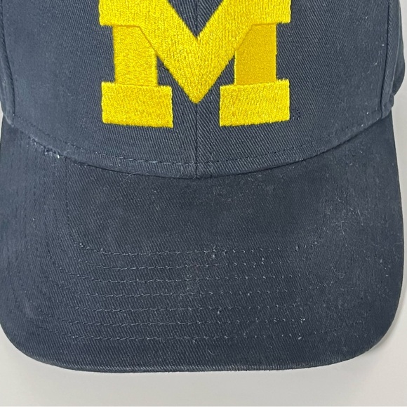 Michigan Wolverines Kids Adjustable Cap Navy Blue with Yellow Embroidered M - Picture 3 of 8